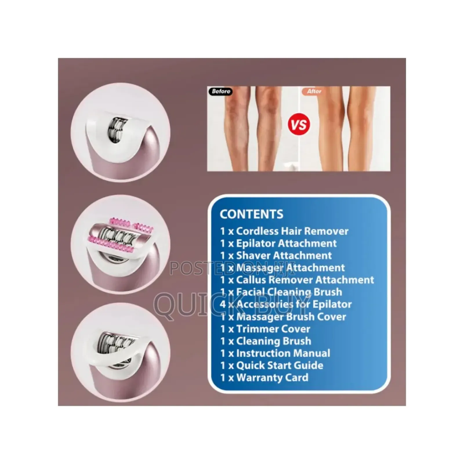 Waterproof Led Rechargeable Women Hair Removal Set
