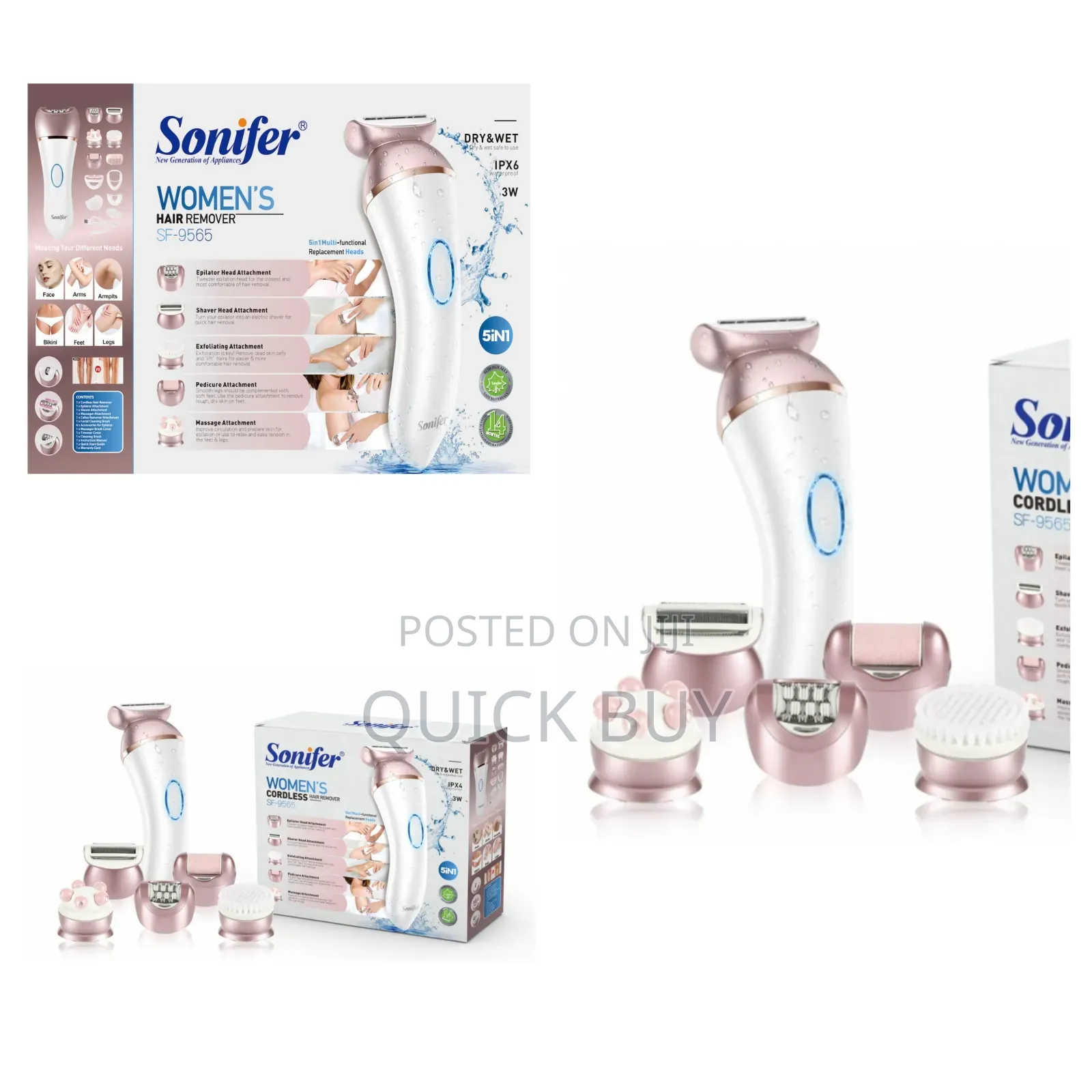 Waterproof Led Rechargeable Women Hair Removal Set