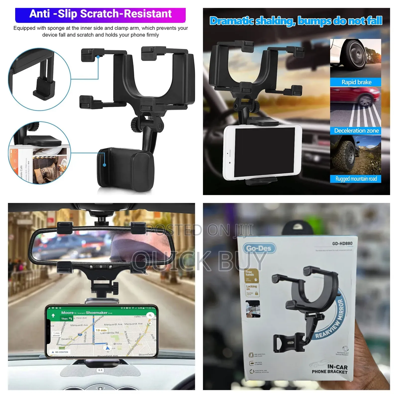 Go Des Car Rearview Mirror Holder Phone Bracket