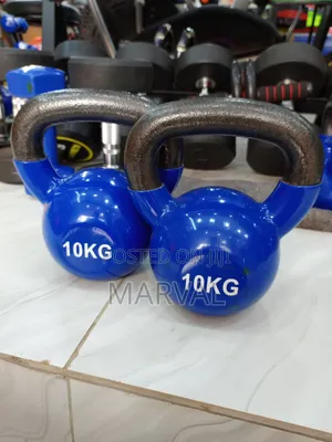 Kettlebells Set of Two 10kg Blue With Black Grip