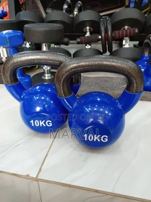 Kettlebells Set of Two 10kg Blue With Black Grip
