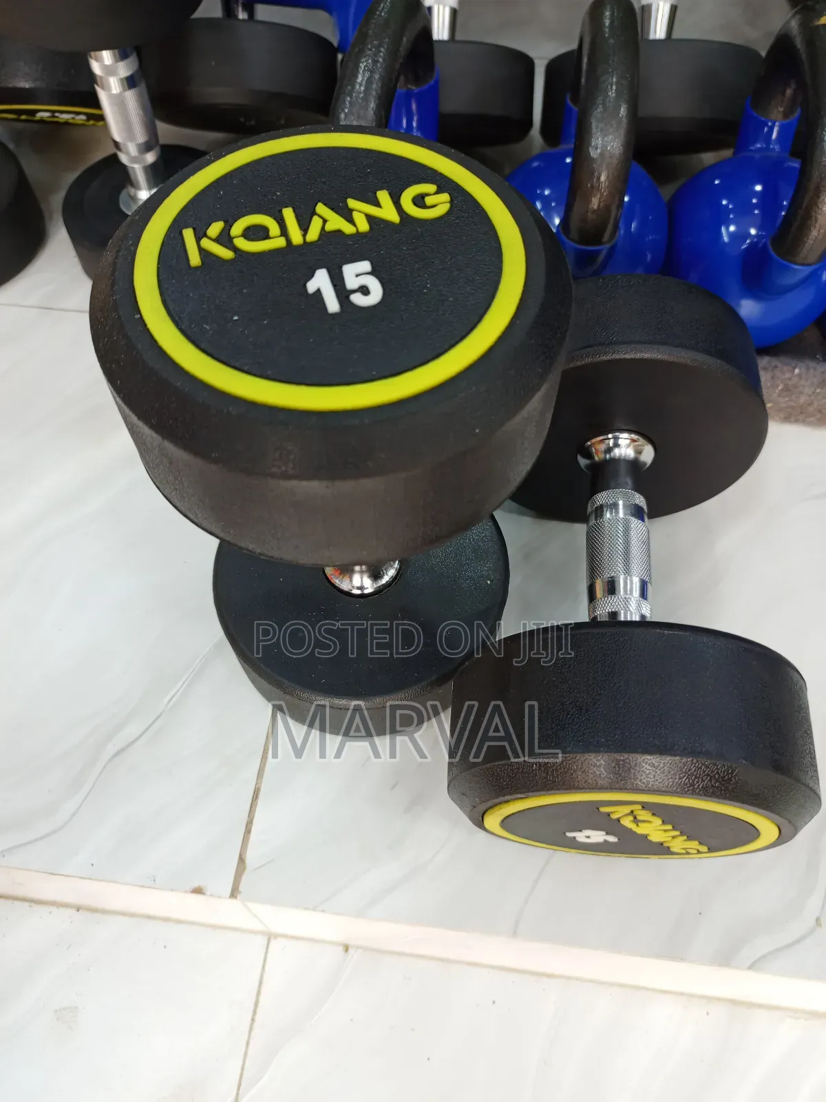 Two 15kg Round Dumbbell