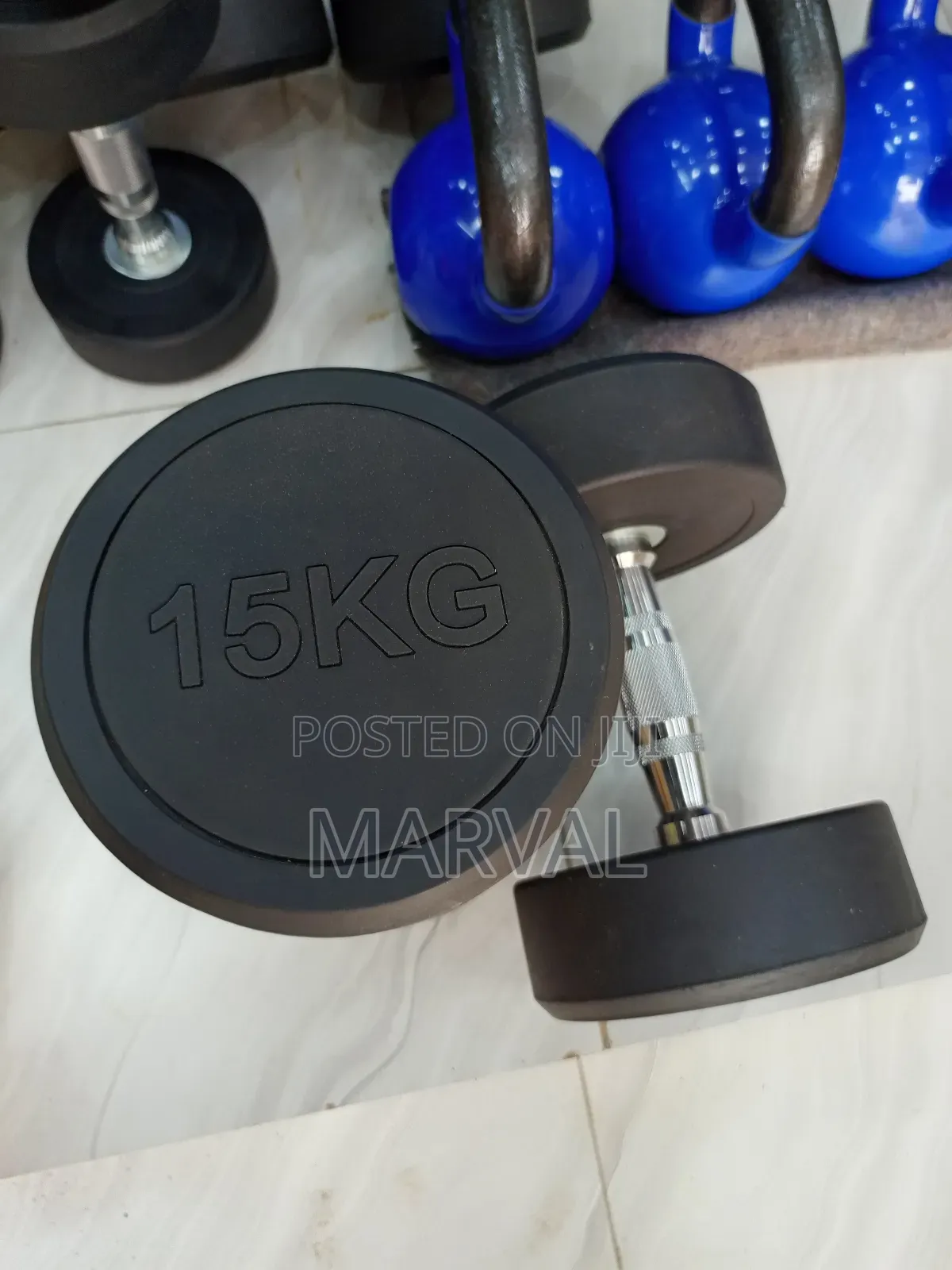Two 15kg Rounded Dumbbell