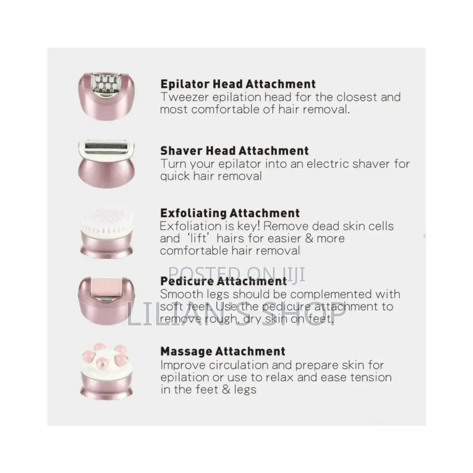 Multifunctional Waterproof Led Rechargeable Hair Removal Set