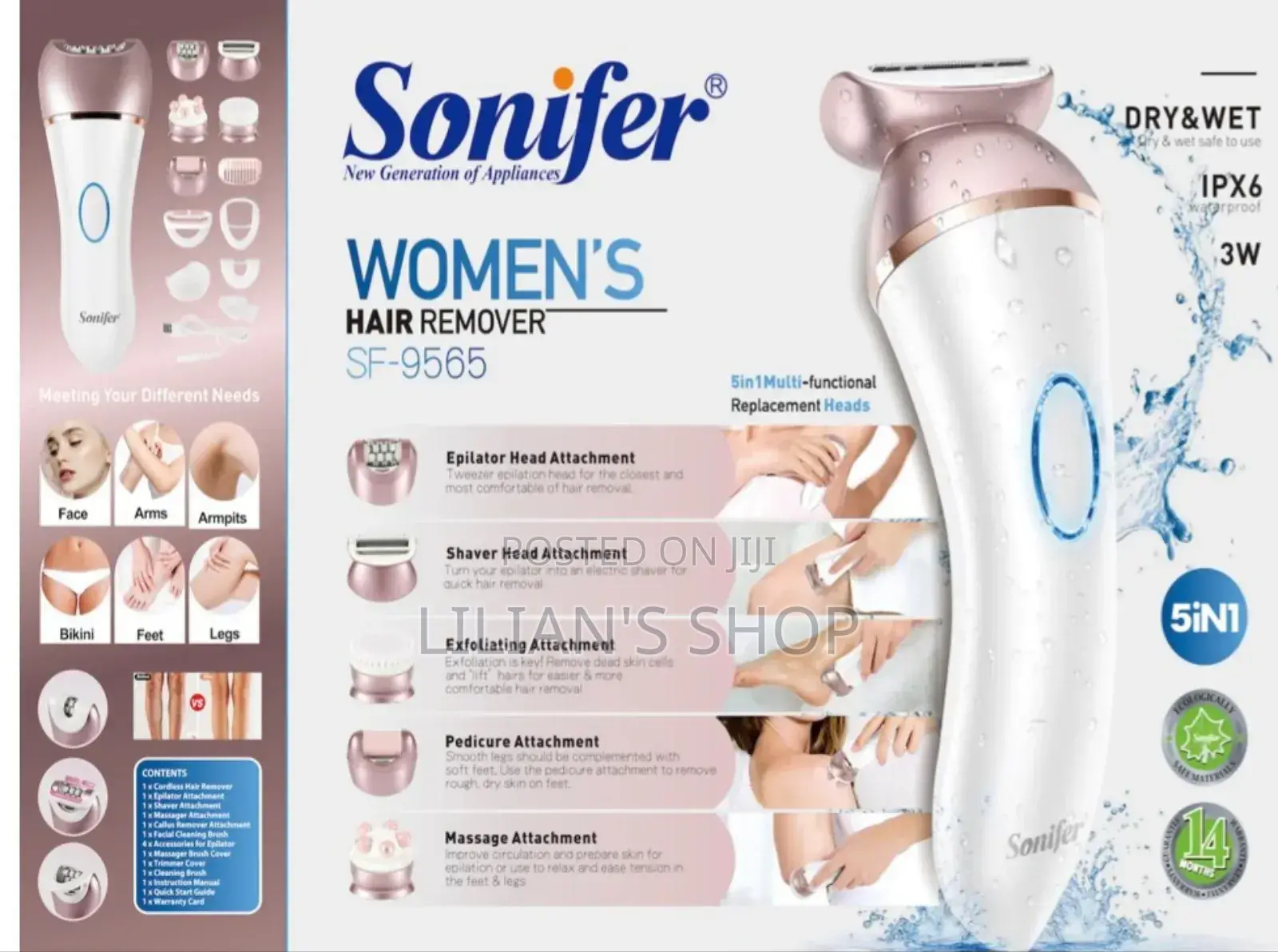 Multifunctional Waterproof Led Rechargeable Hair Removal Set