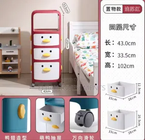 3level Cartoon Kids Plastic Drawer