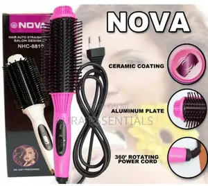2-in-1 Hair Straightener Brush Comb, Wet or Dry Fast Tool