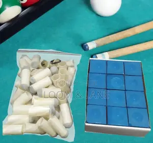 30pcs Slip on Pool Cue Tips With 24pcs Pool Cue Chalk2