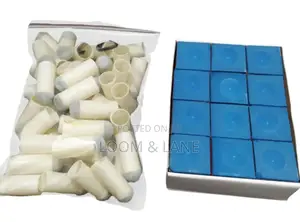 30pcs Slip on Pool Cue Tips With 24pcs Pool Cue Chalk2