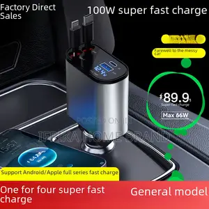 Car Charger 100w Fast Car Cigarette Lightening Usb and Typec