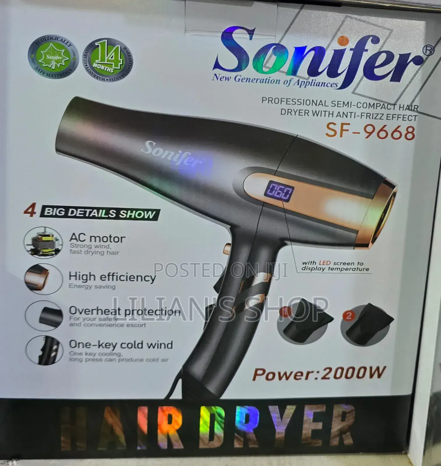 Sonifer Pro Semi Compact Hair Dryer With Antifreeze Effect