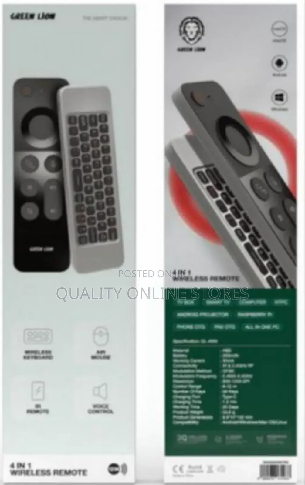 4 in 1 Green Lion Wireless Remote