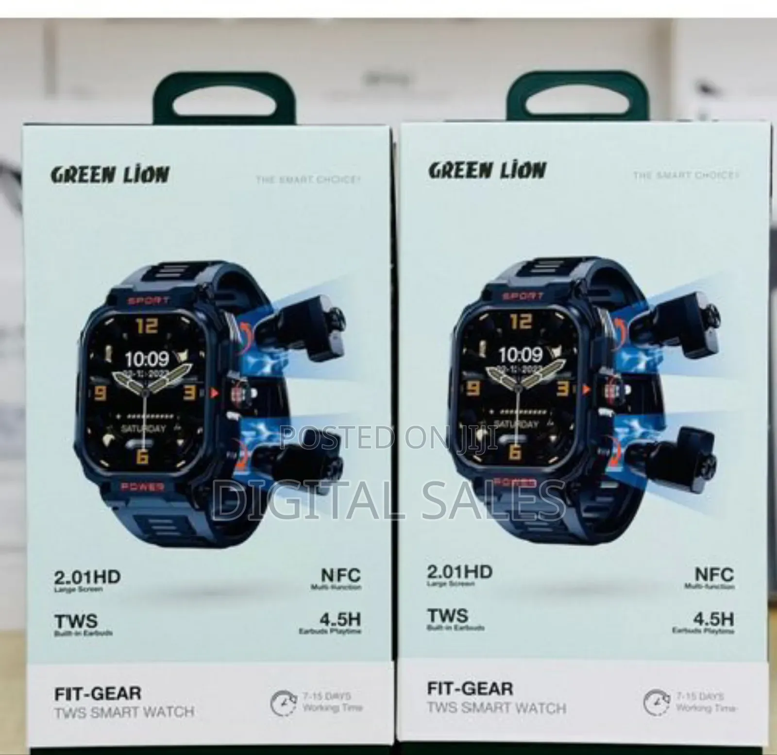 Green Lion Fit Gear Smart Watch With Earbuds