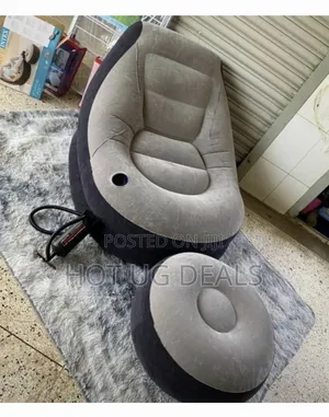 Air Seat With A Footrest Stool, Comes With A Pump-black