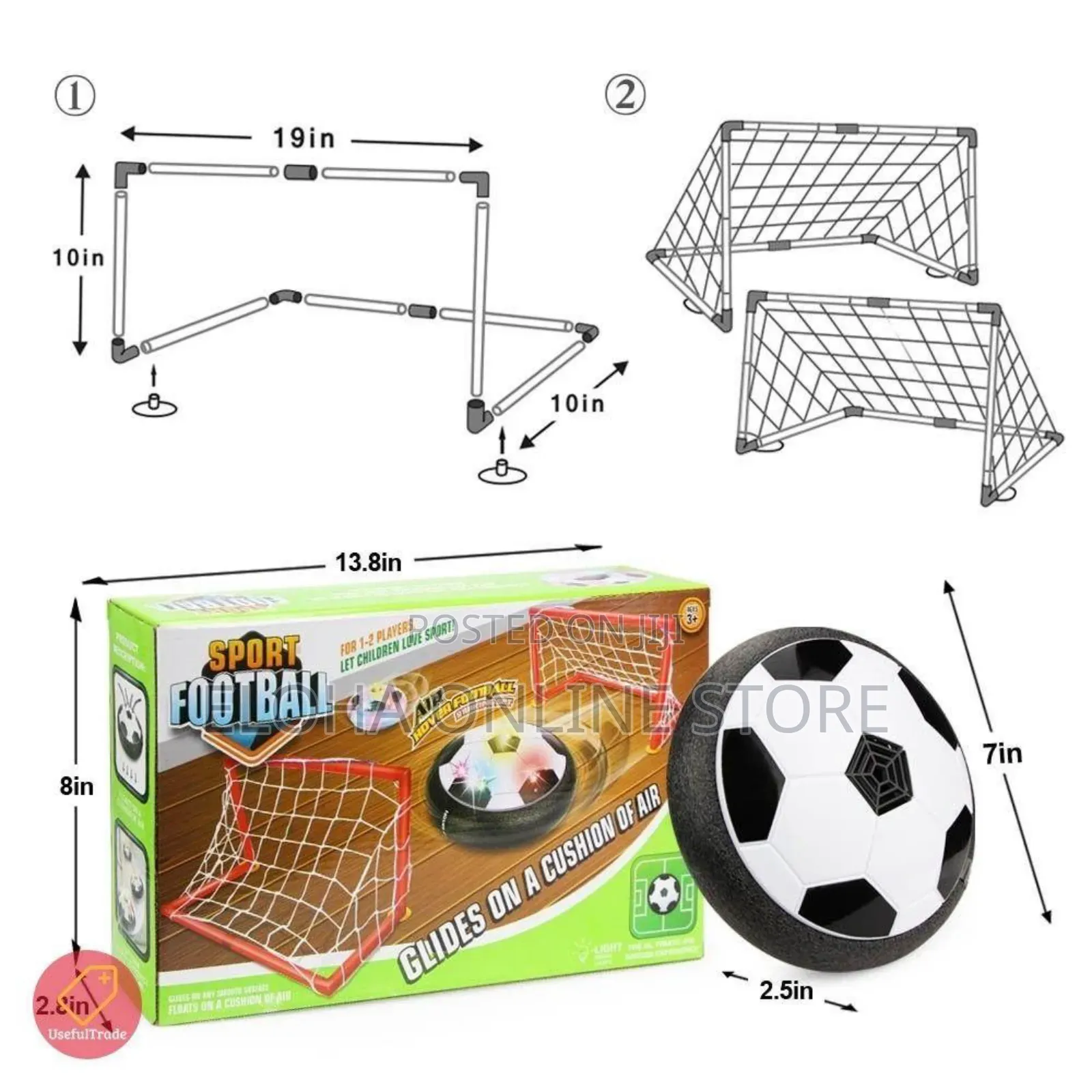 Toddler Football Goal Hover Ball Led Soccer Sports Toys