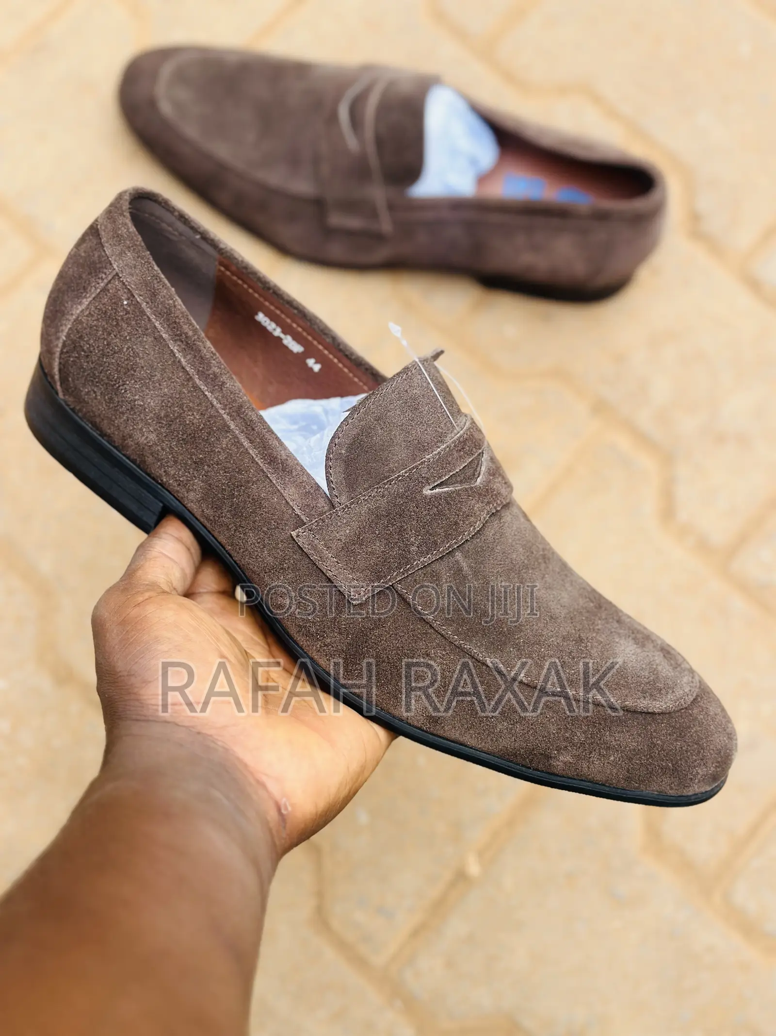 Original Dark Tan Franco Banetti Slip on Suede Loafers