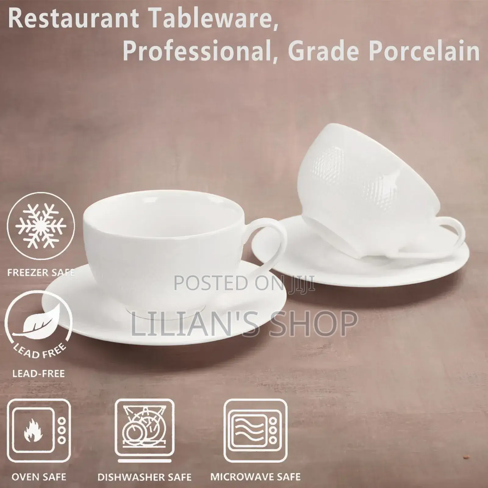 6pcs Cappuccino Cup and Saucer Set