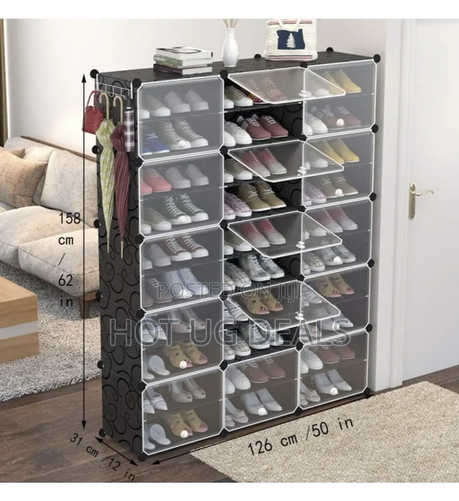 10 Tiers Shoe Rack Plastic 24-60 Pairs -storage Shelf