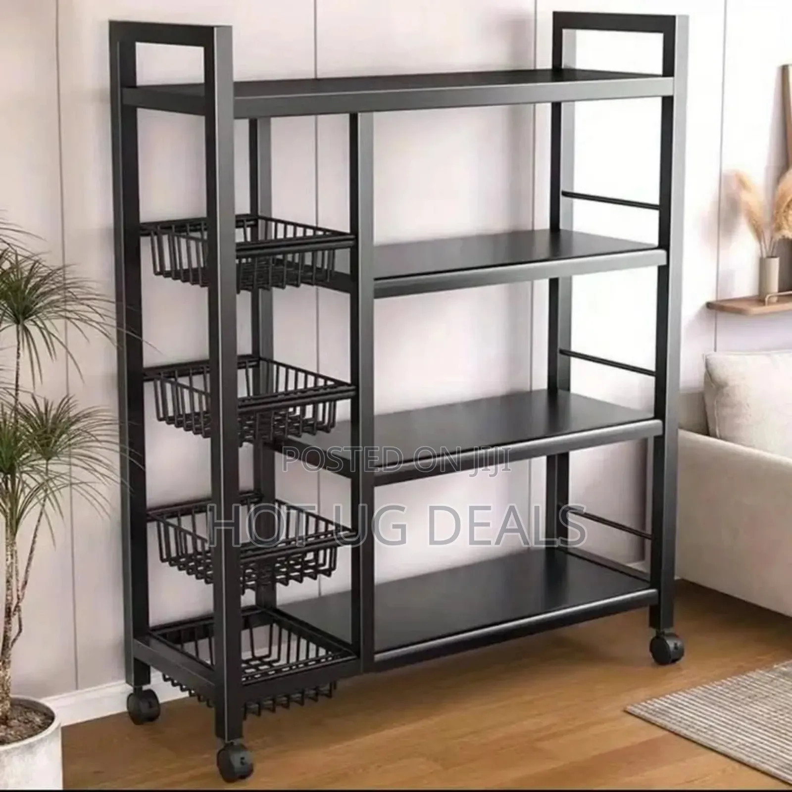 Kitchen Rack Organizer With Wheels  Rustproof Shelf