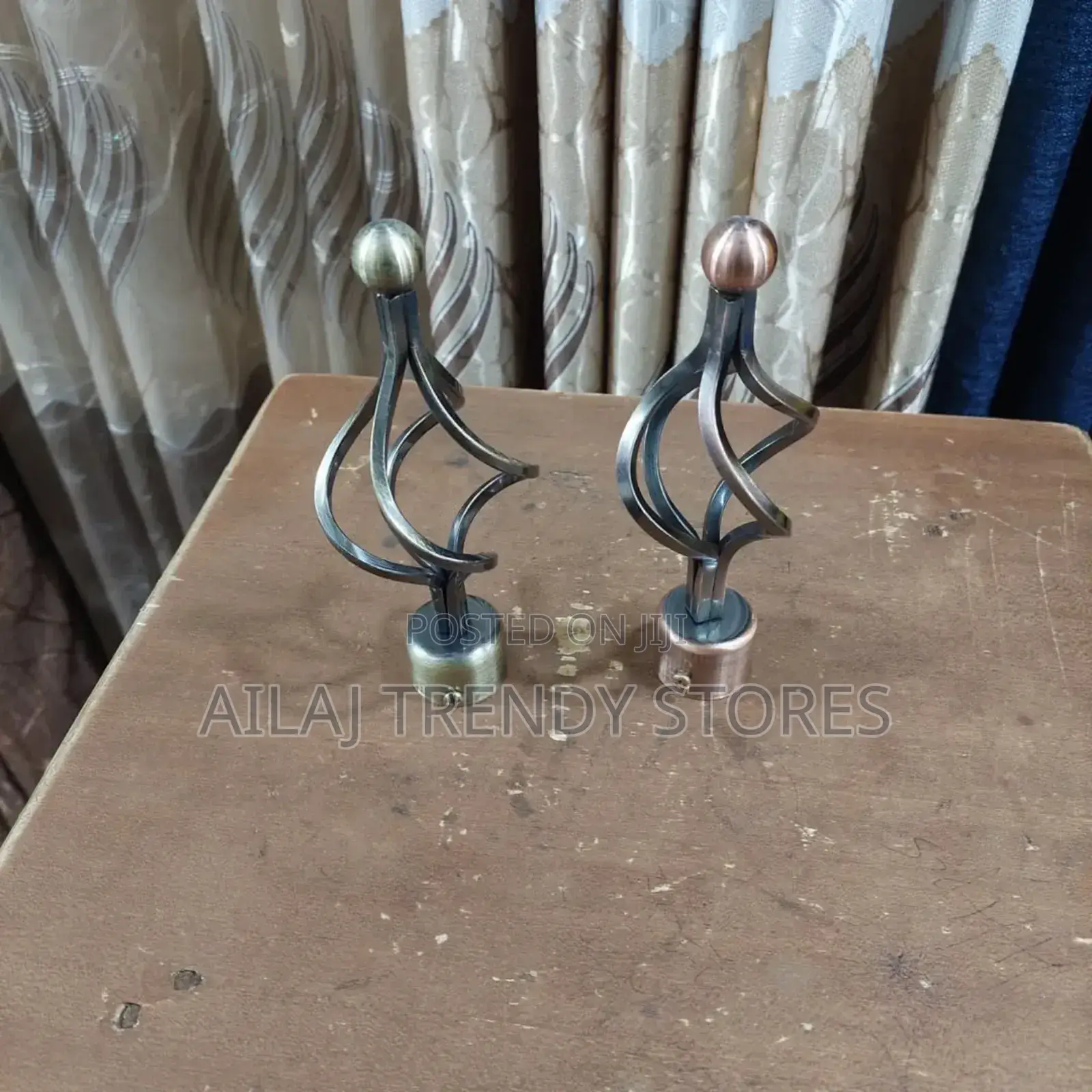 Metallic Curtain Rod Accessories Per Pair