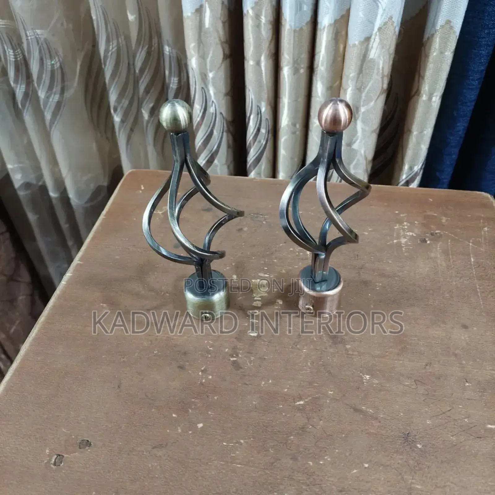 Metallic Curtain Rod Accessories Per Pair