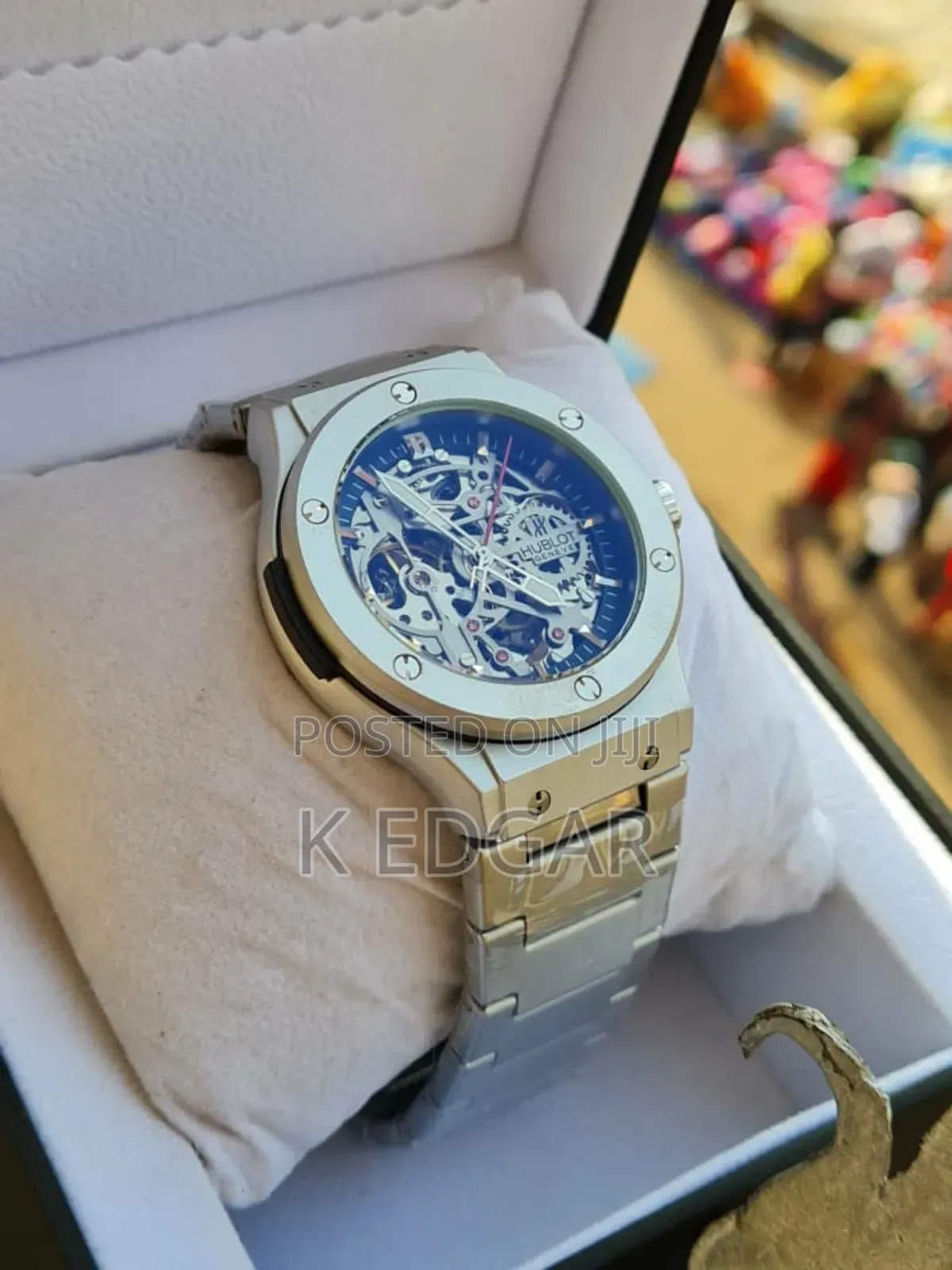 Automatic Mechanical Silver Hublot Skeleton Watch