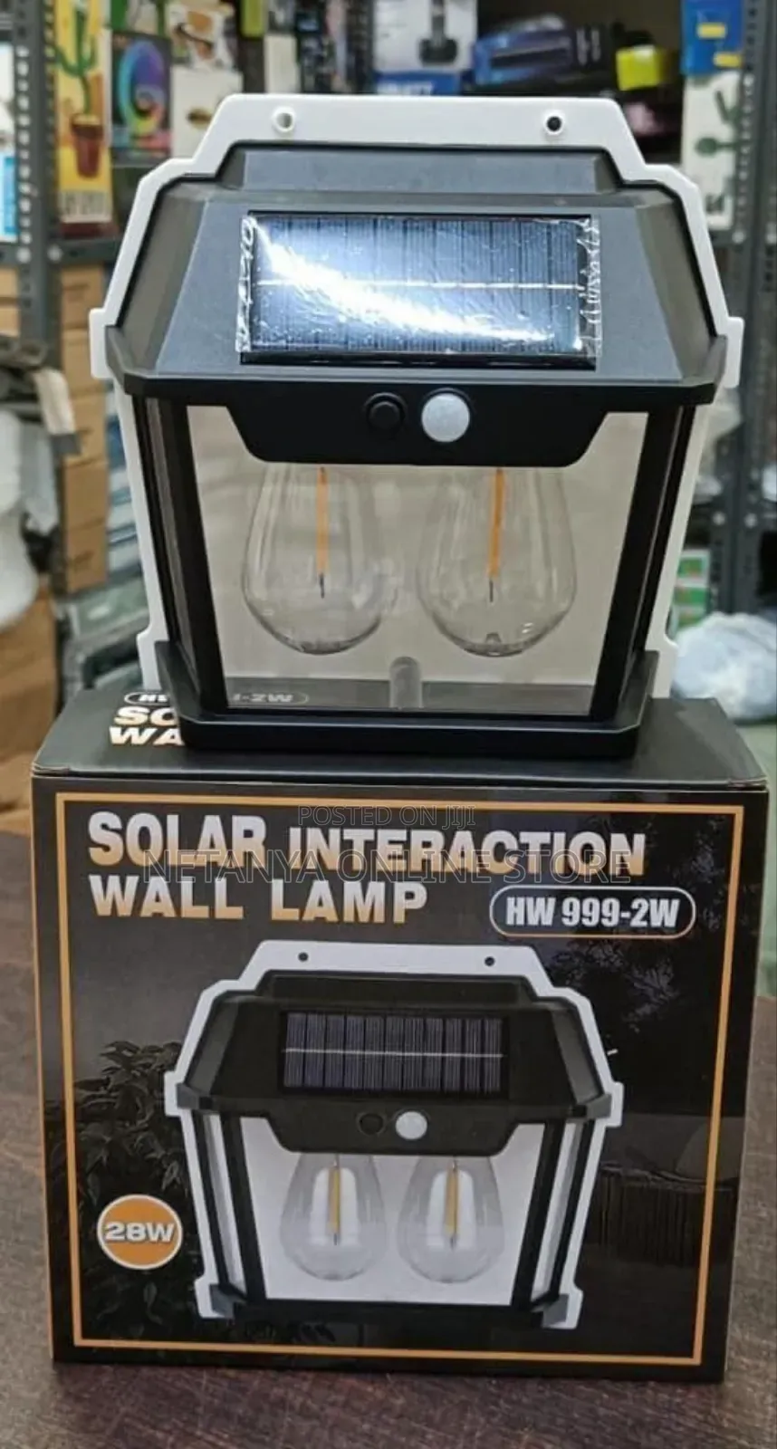 Solar Powered Wall Lamp 2 Bulbs
