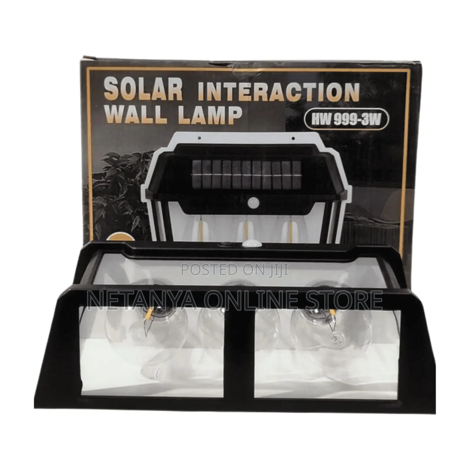 3 Bulbs Solar Powered Wall Lamp