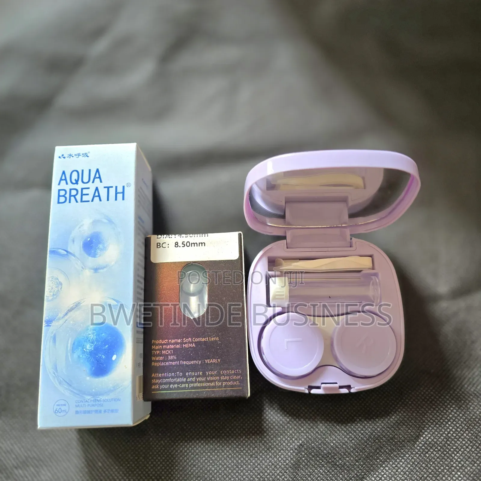 Contact Lens With Case and Solution