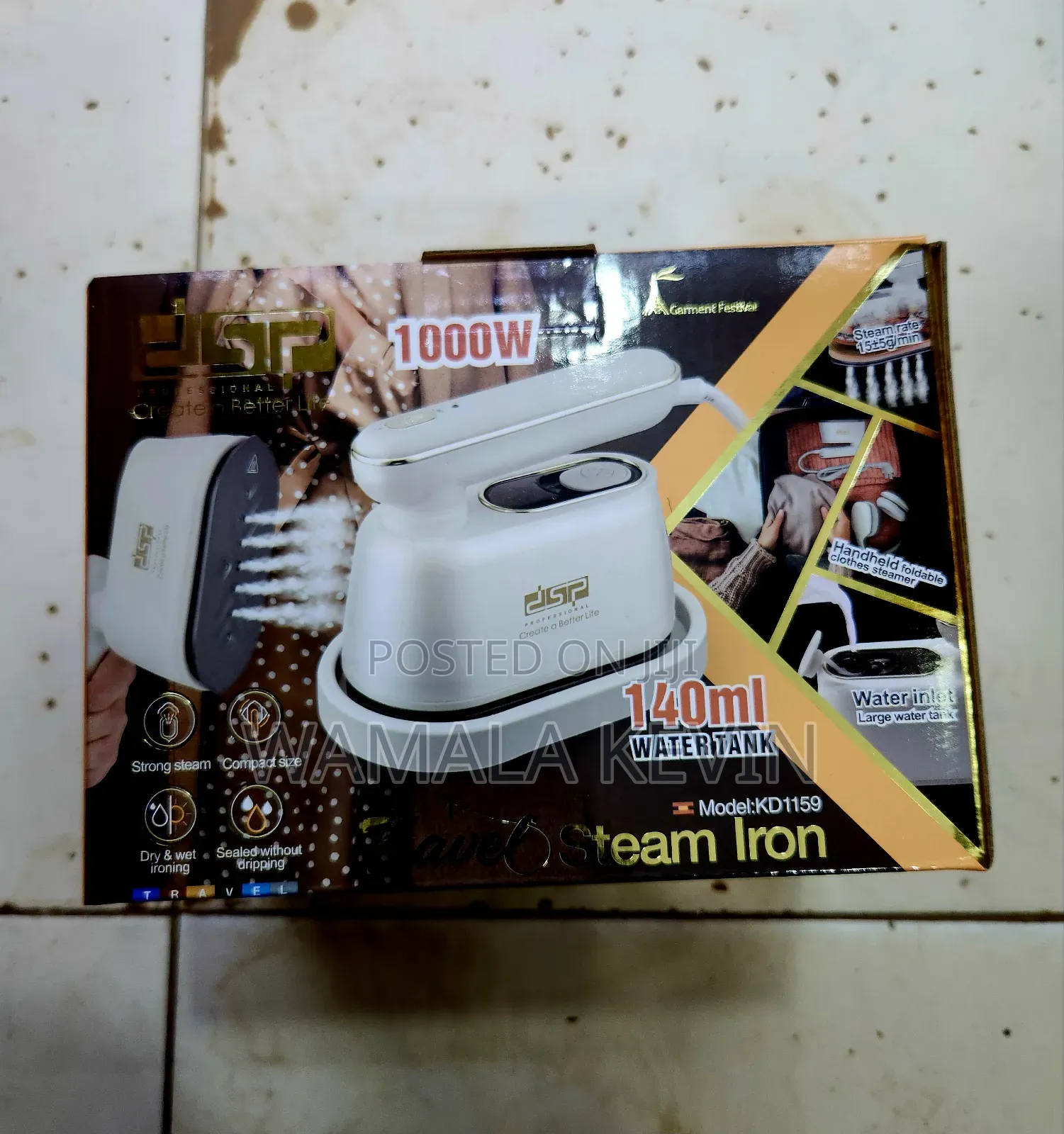 Steam Iron / 1000w Power / Dry or Steam Ironing.