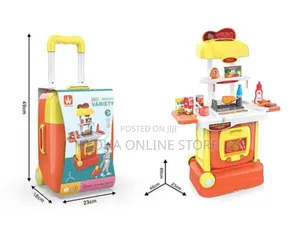 2in1 Kids' BBQ Drawer Suitcase Play House 1