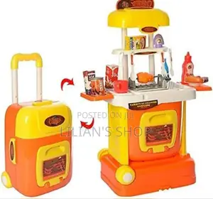 2in1 Kids BBQ Drawer Suitcase Play House