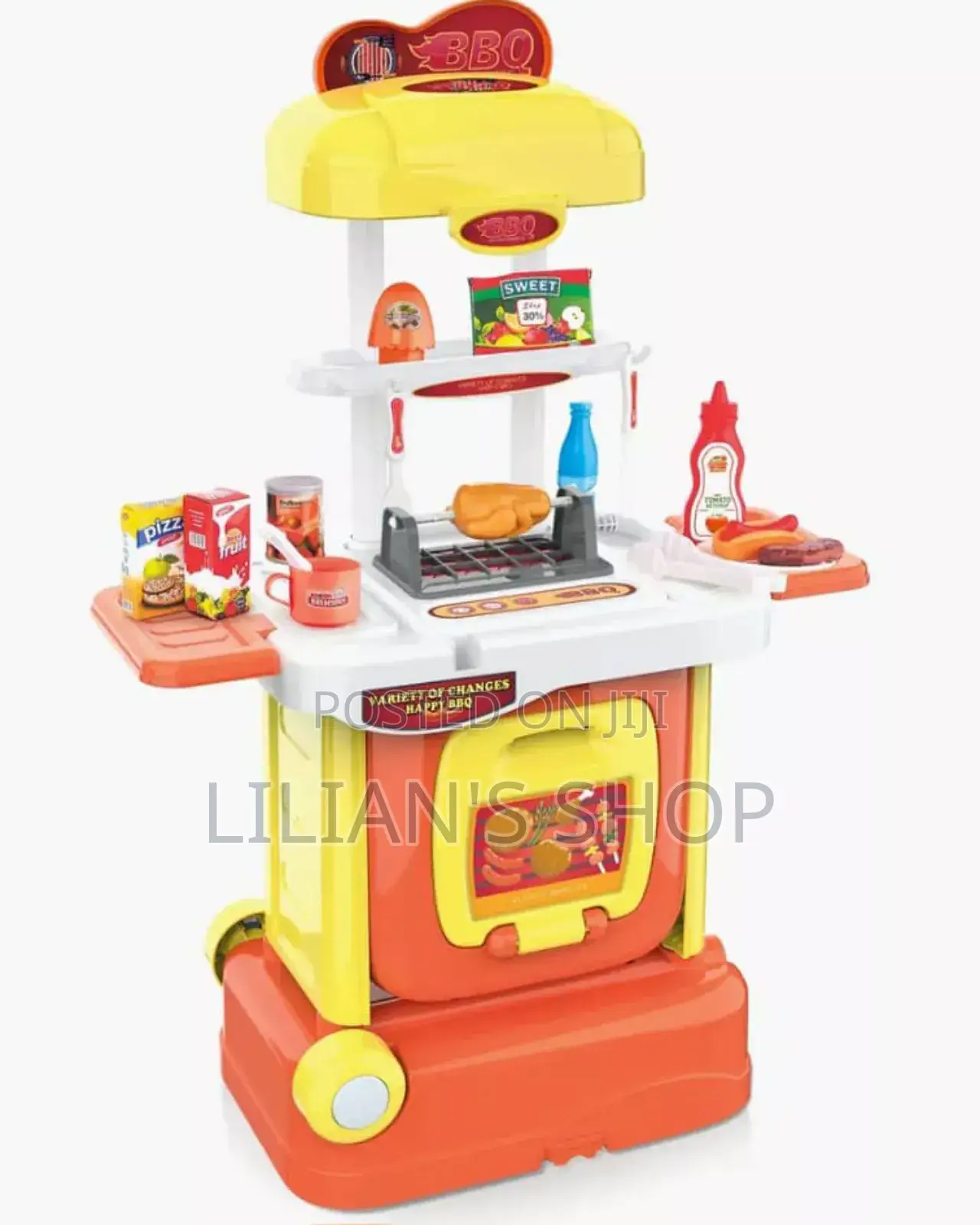 2in1 Kids BBQ Drawer Suitcase Play House