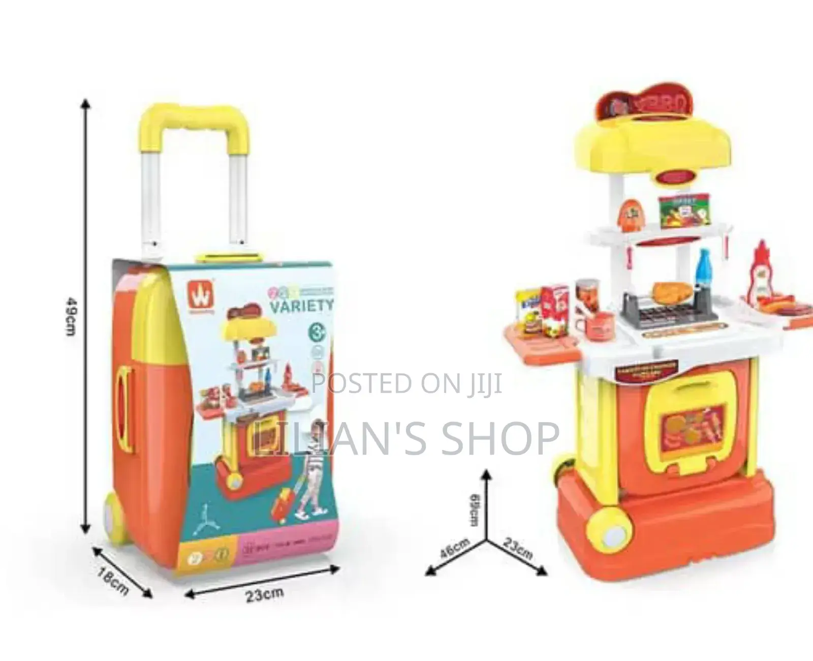 2in1 Kids BBQ Drawer Suitcase Play House