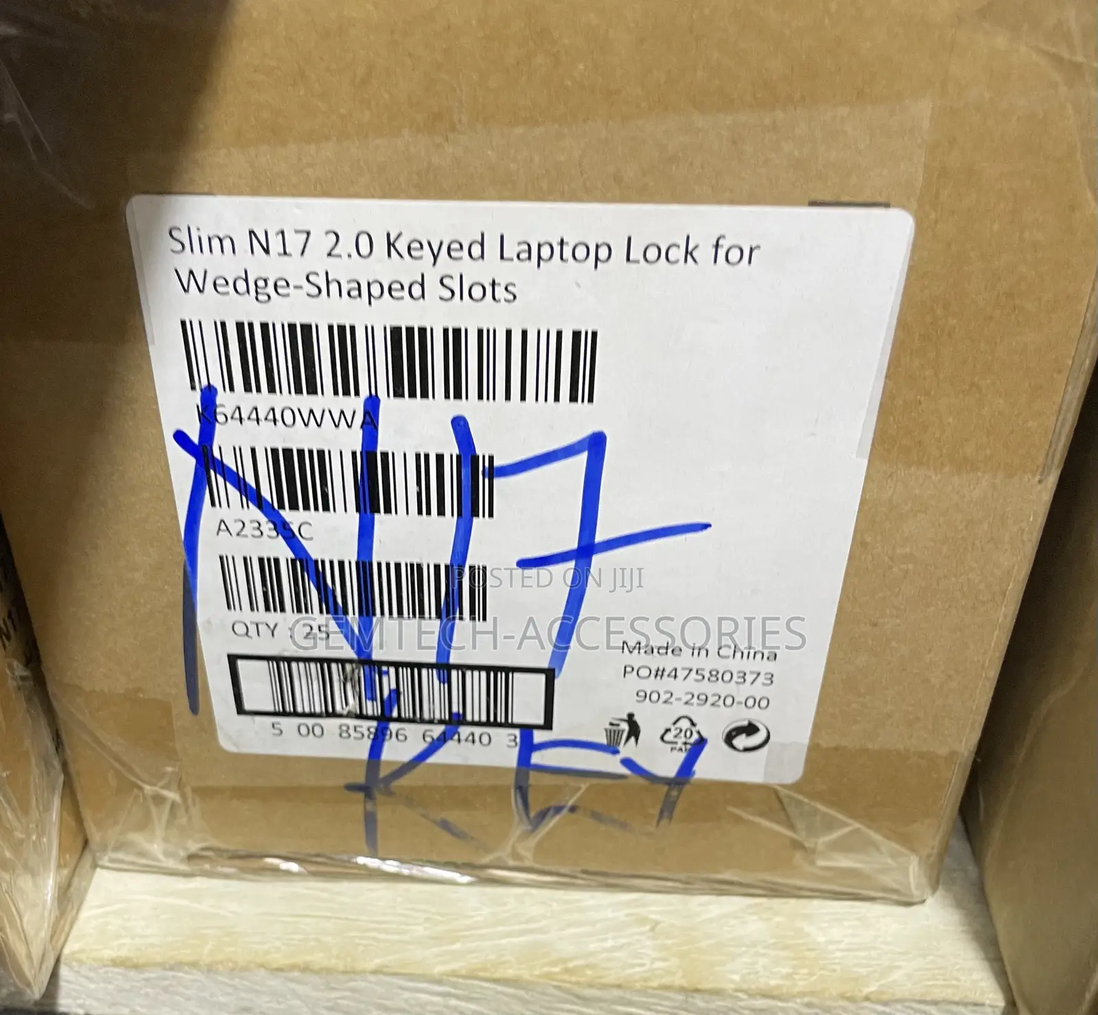 Kensington Laptop Lock Keyed for Wedge Shaped Slots