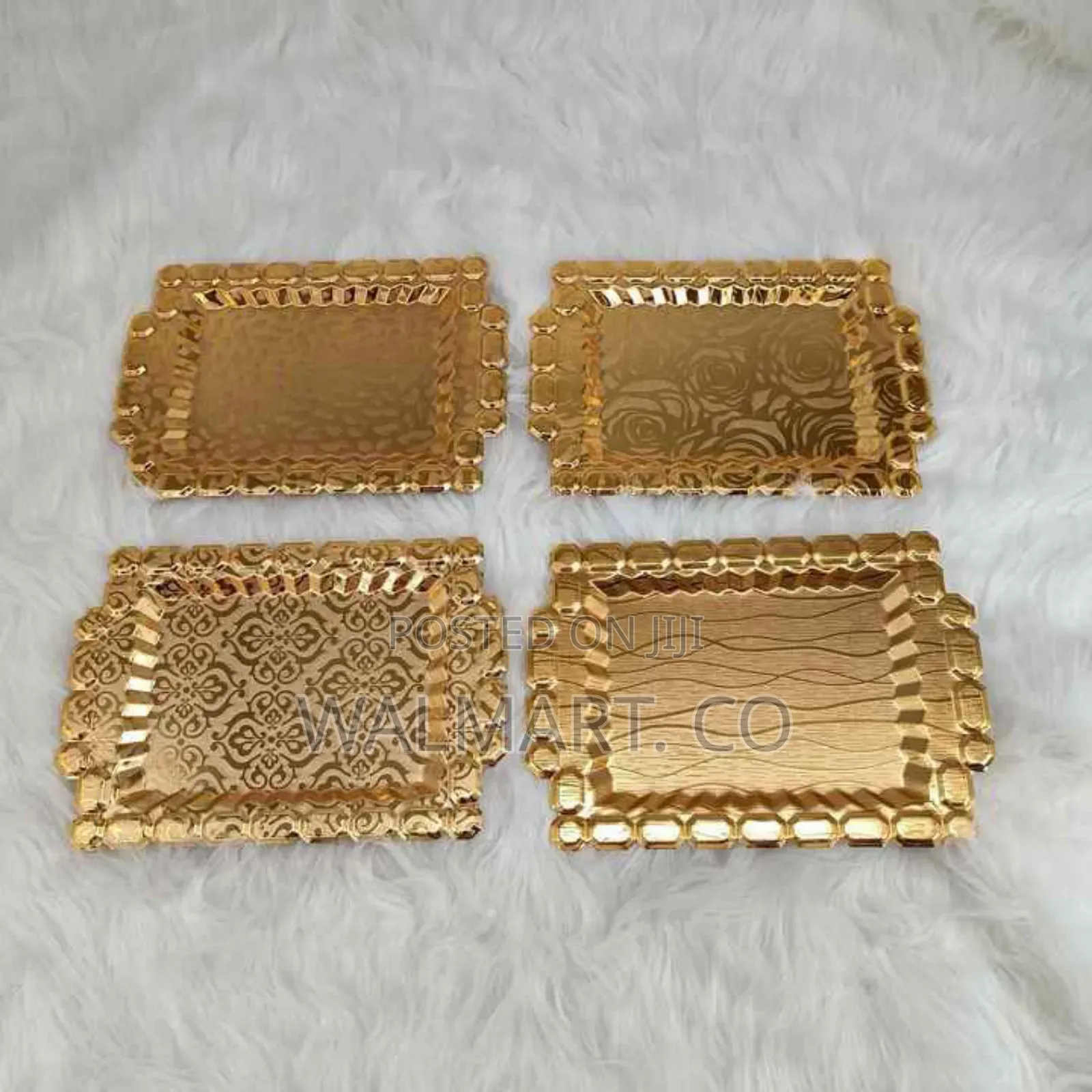 Golden Serving Tray 1pc