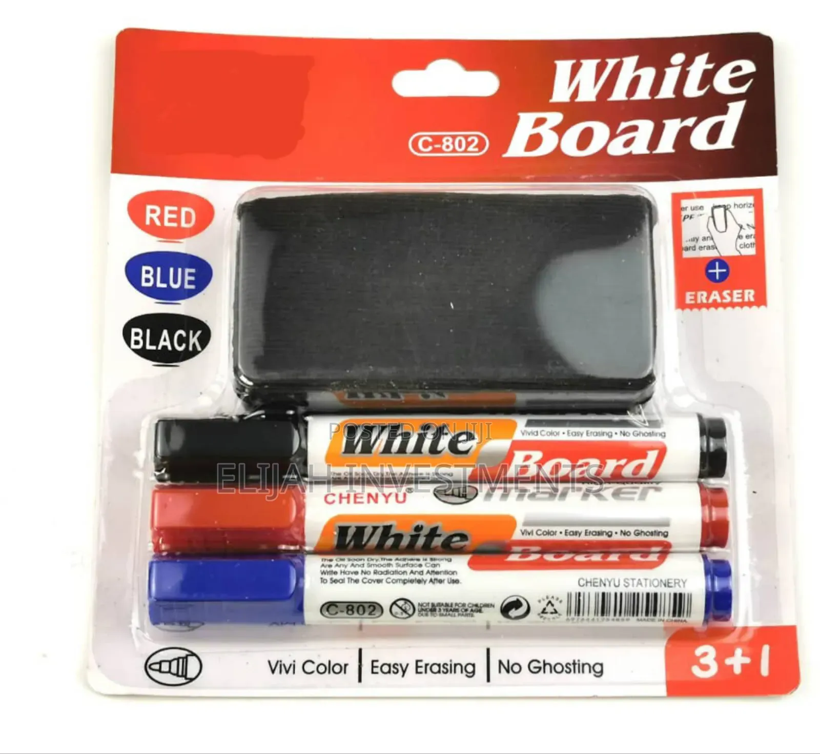Ms Whiteboard Set of a Duster and 3 Markers Value Pack
