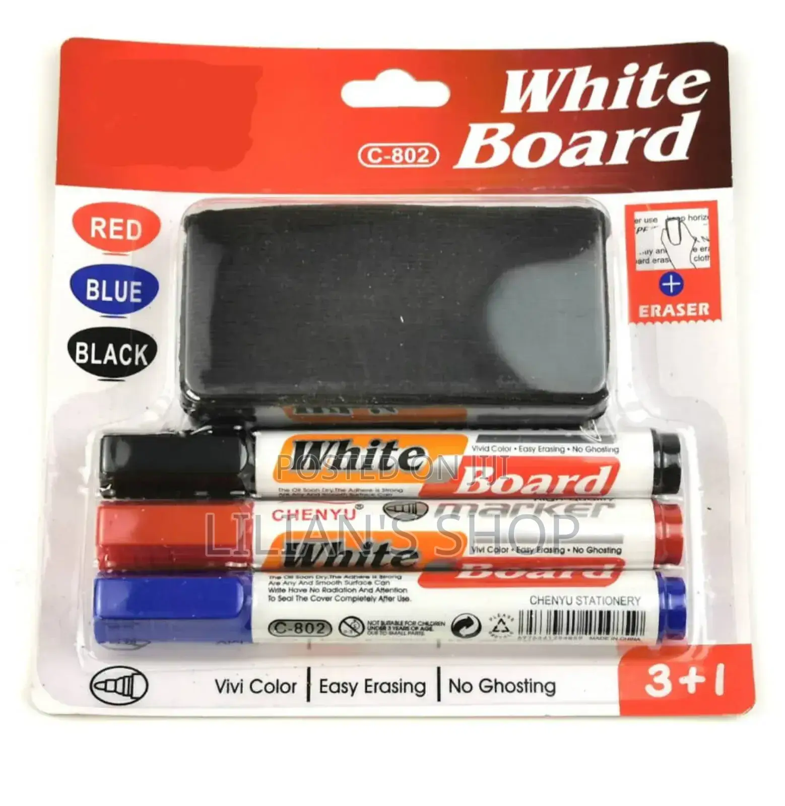 Ms Whiteboard Set of a Duster and 3 Markers Value Pack