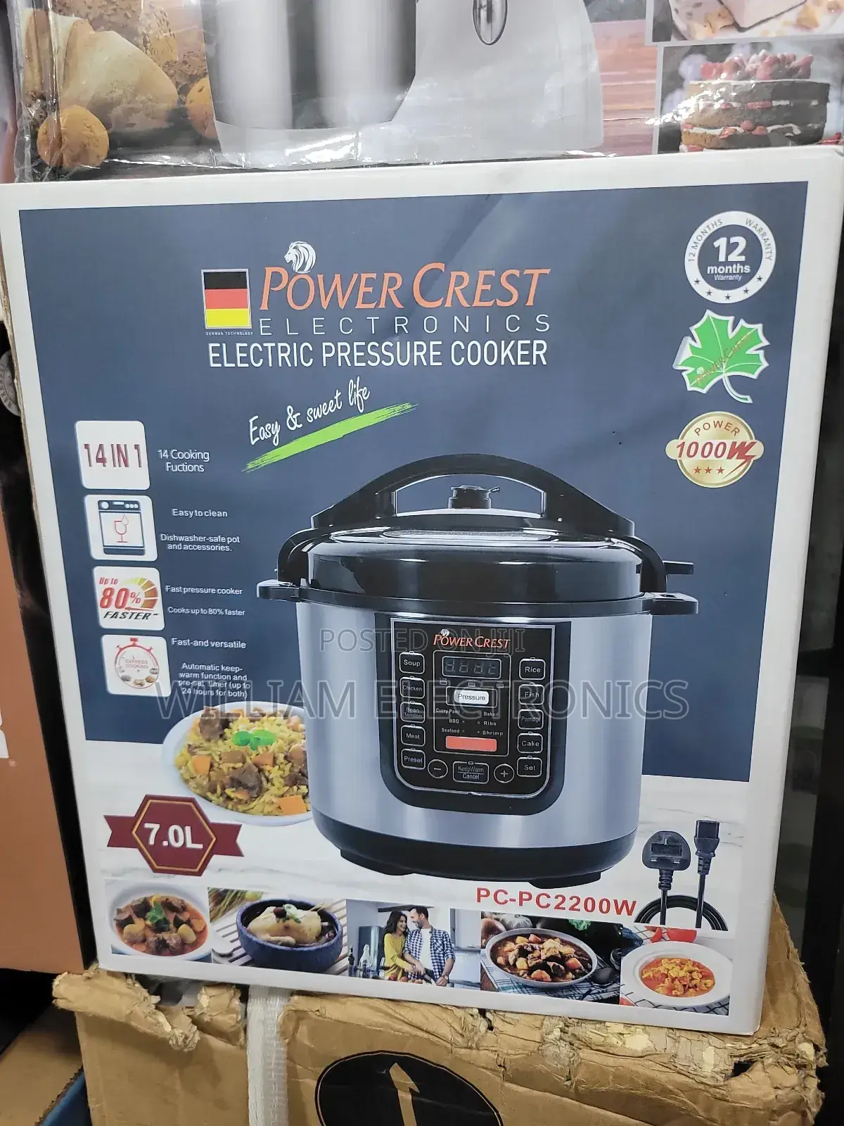 Power Crest Electric Pressure Cooker 7l