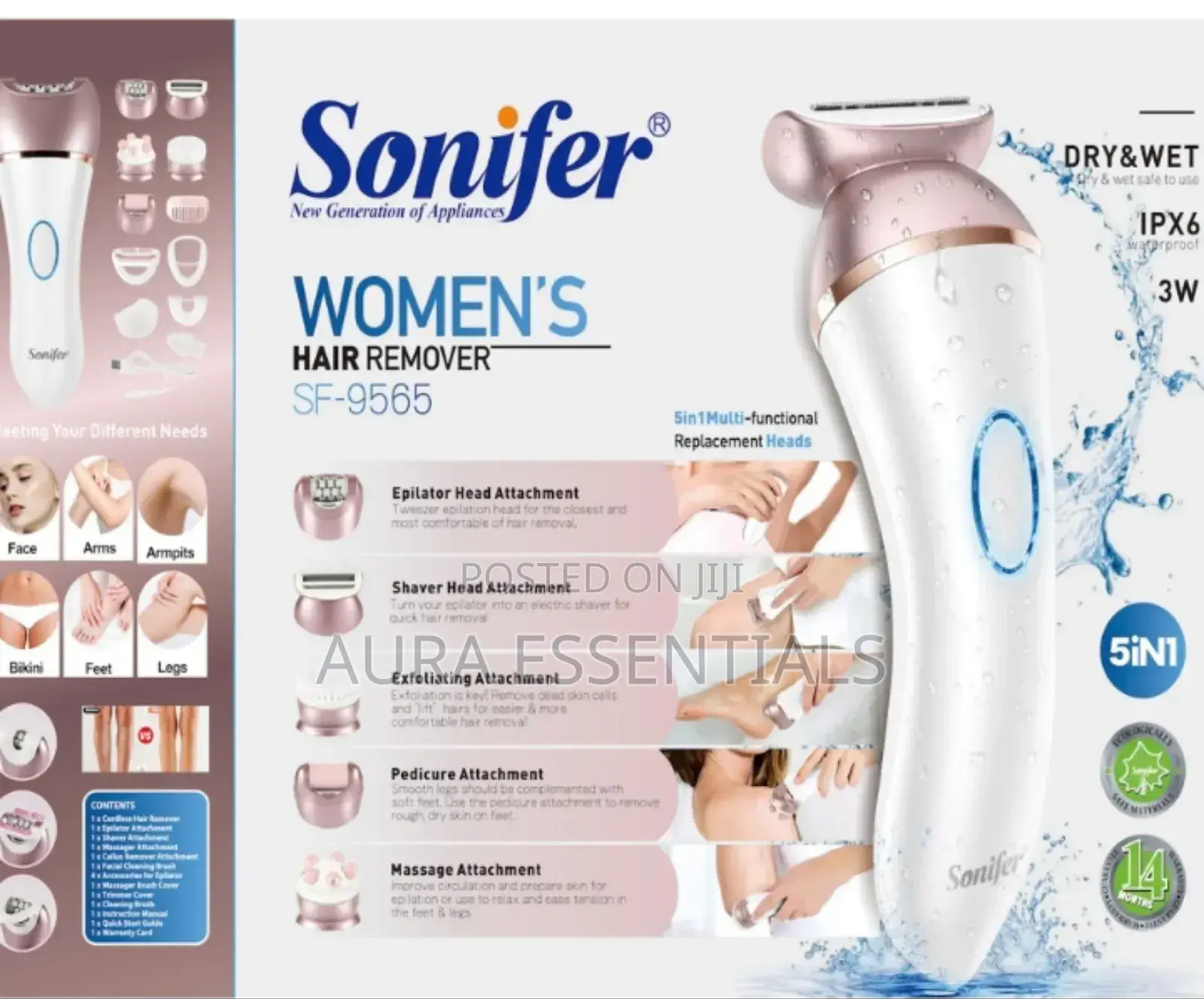 Waterproof Led Rechargeable Women Hair Removal Set