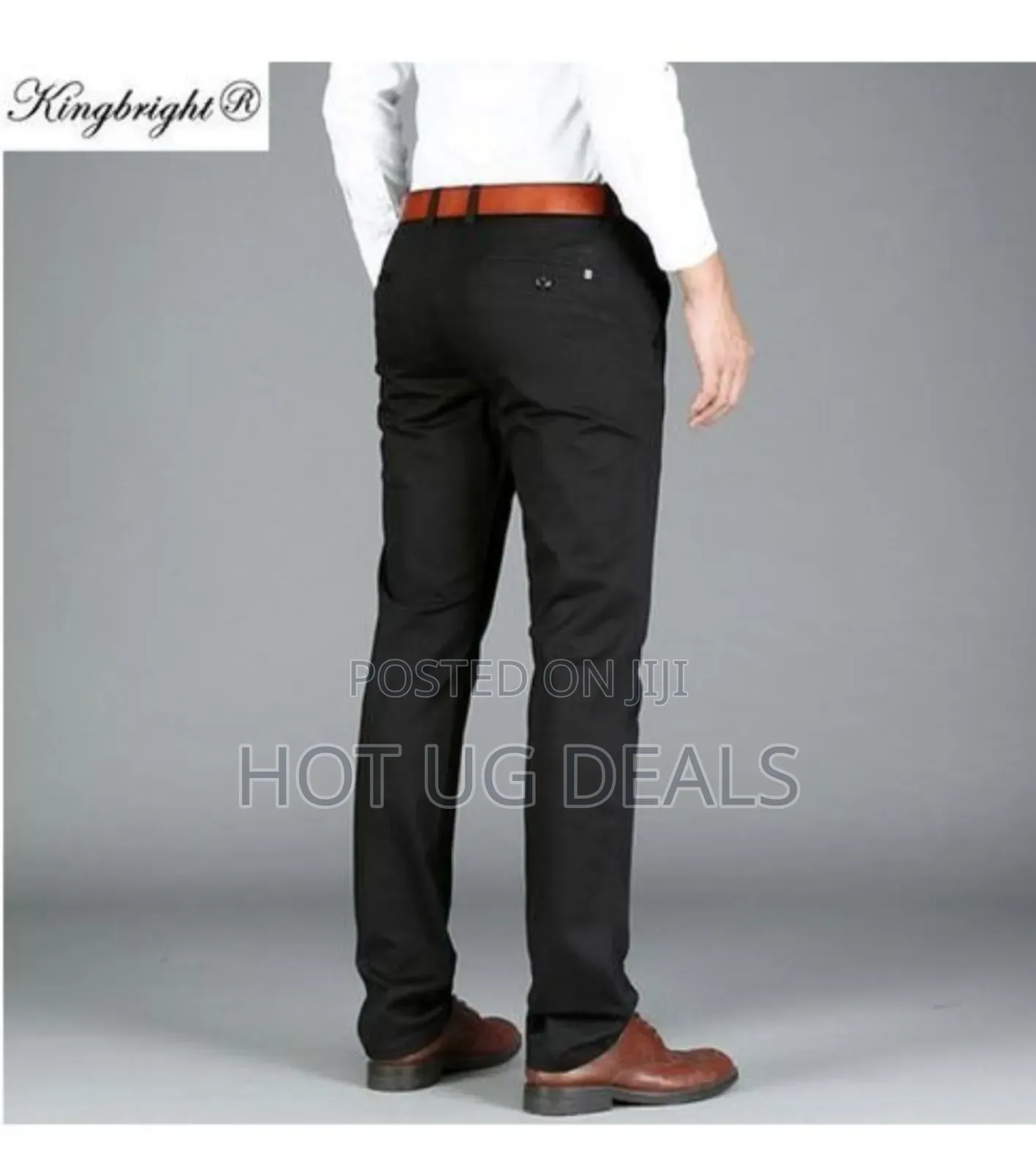2 Pack Of Men's Stretcher Khaki Trousers - Black & Brown