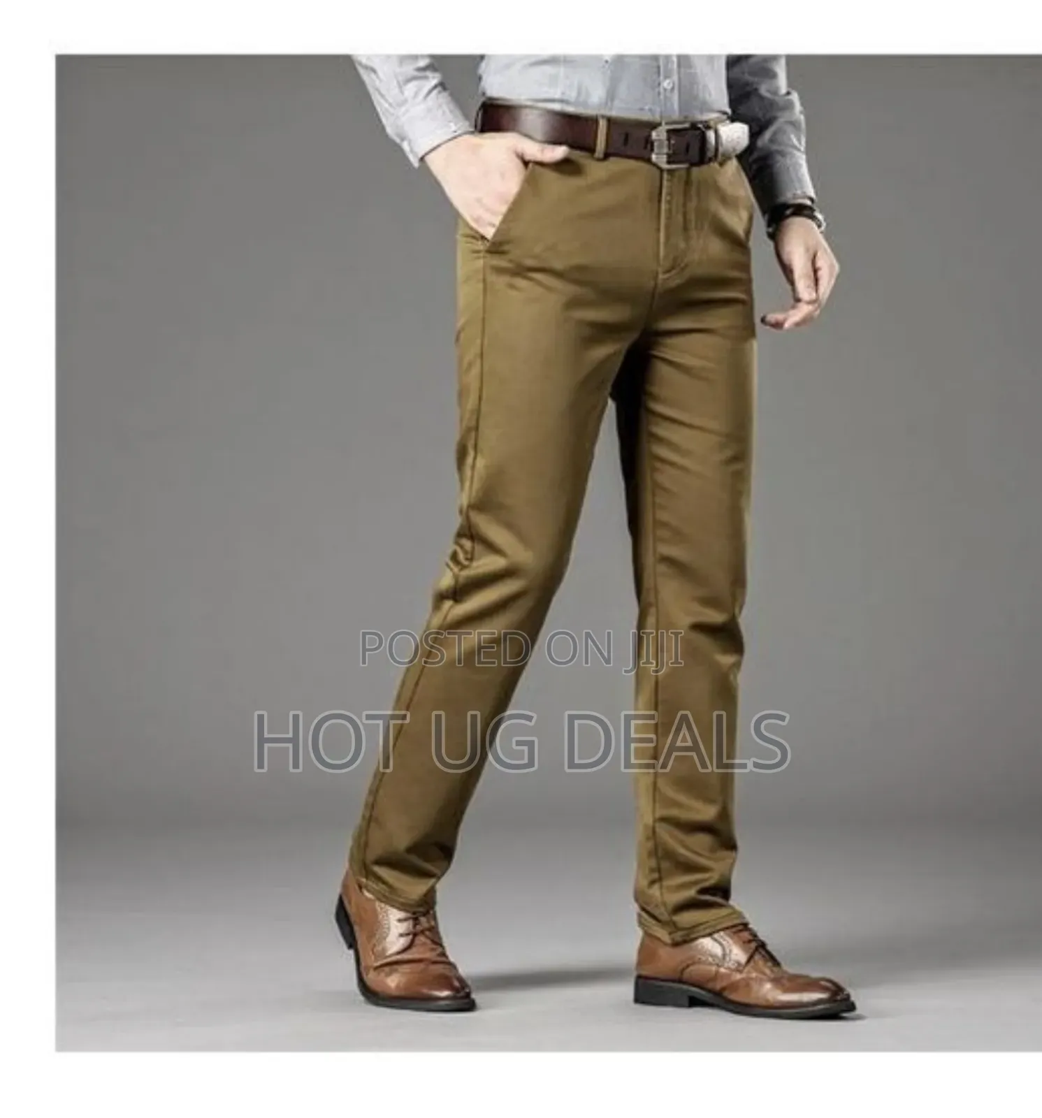 2 Pack Of Men's Stretcher Khaki Trousers - Black & Brown