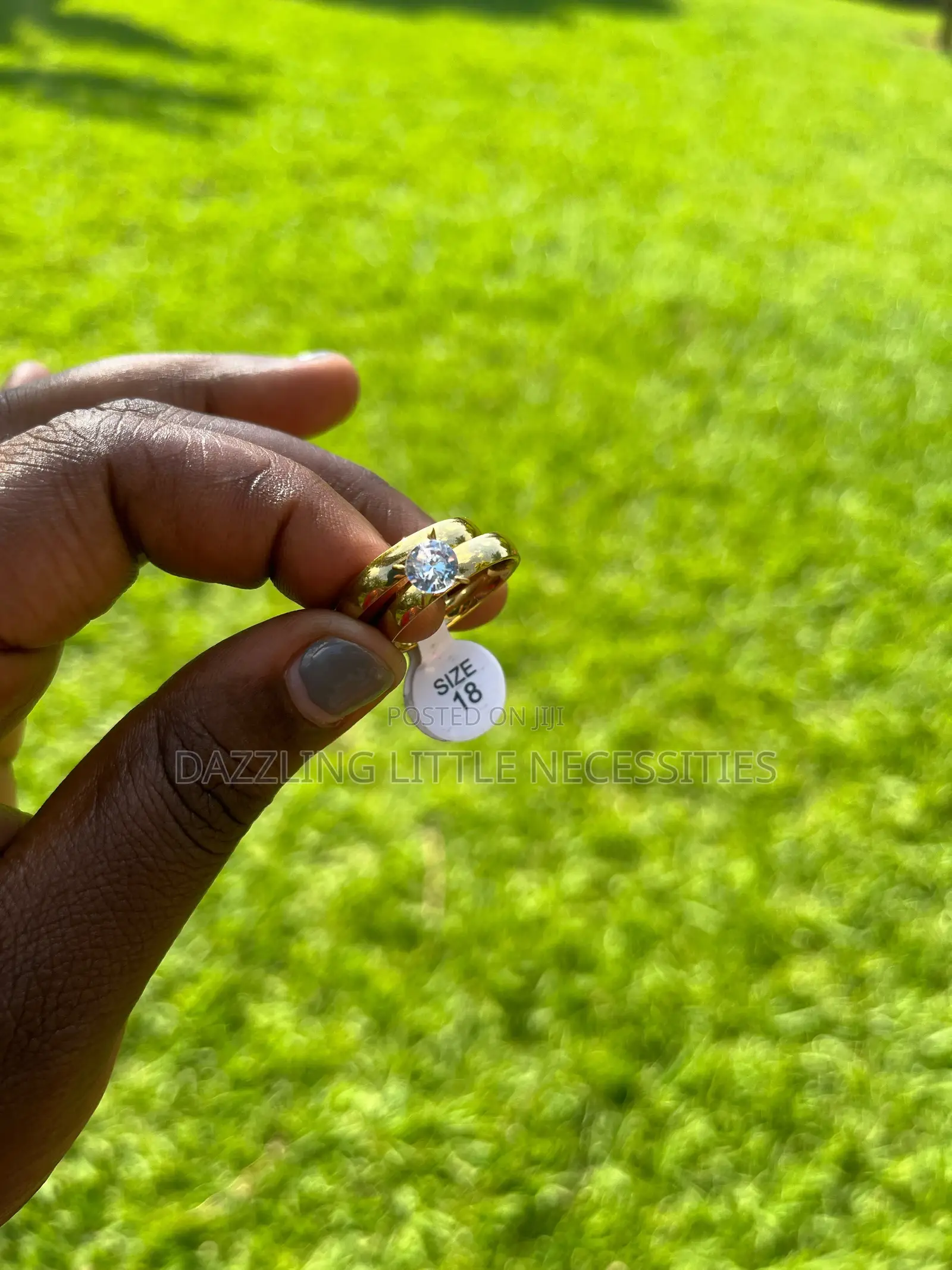 Enid Engagement+ Wedding Ring Set - Gold (Size 18)