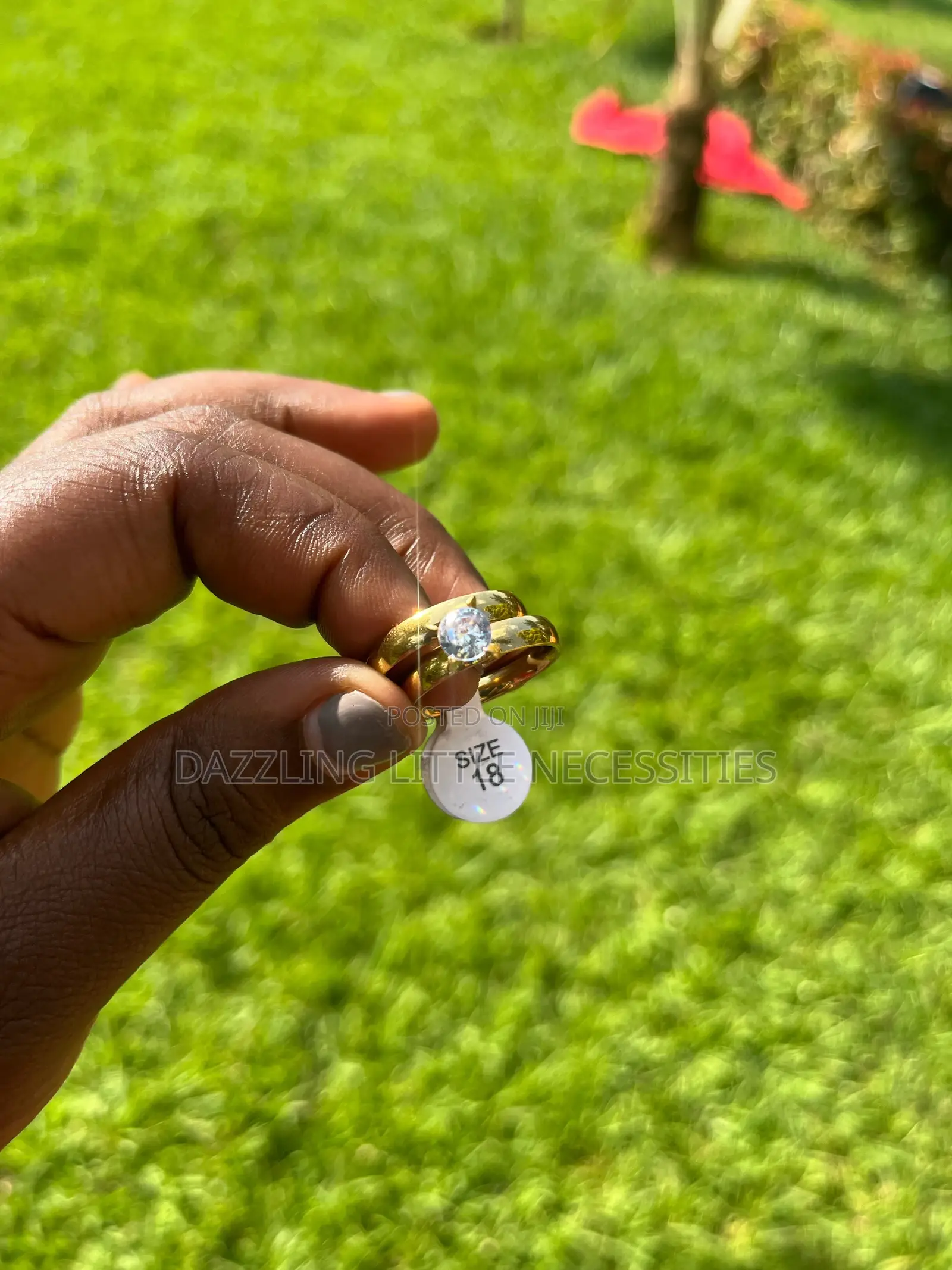 Enid Engagement+ Wedding Ring Set - Gold (Size 18)