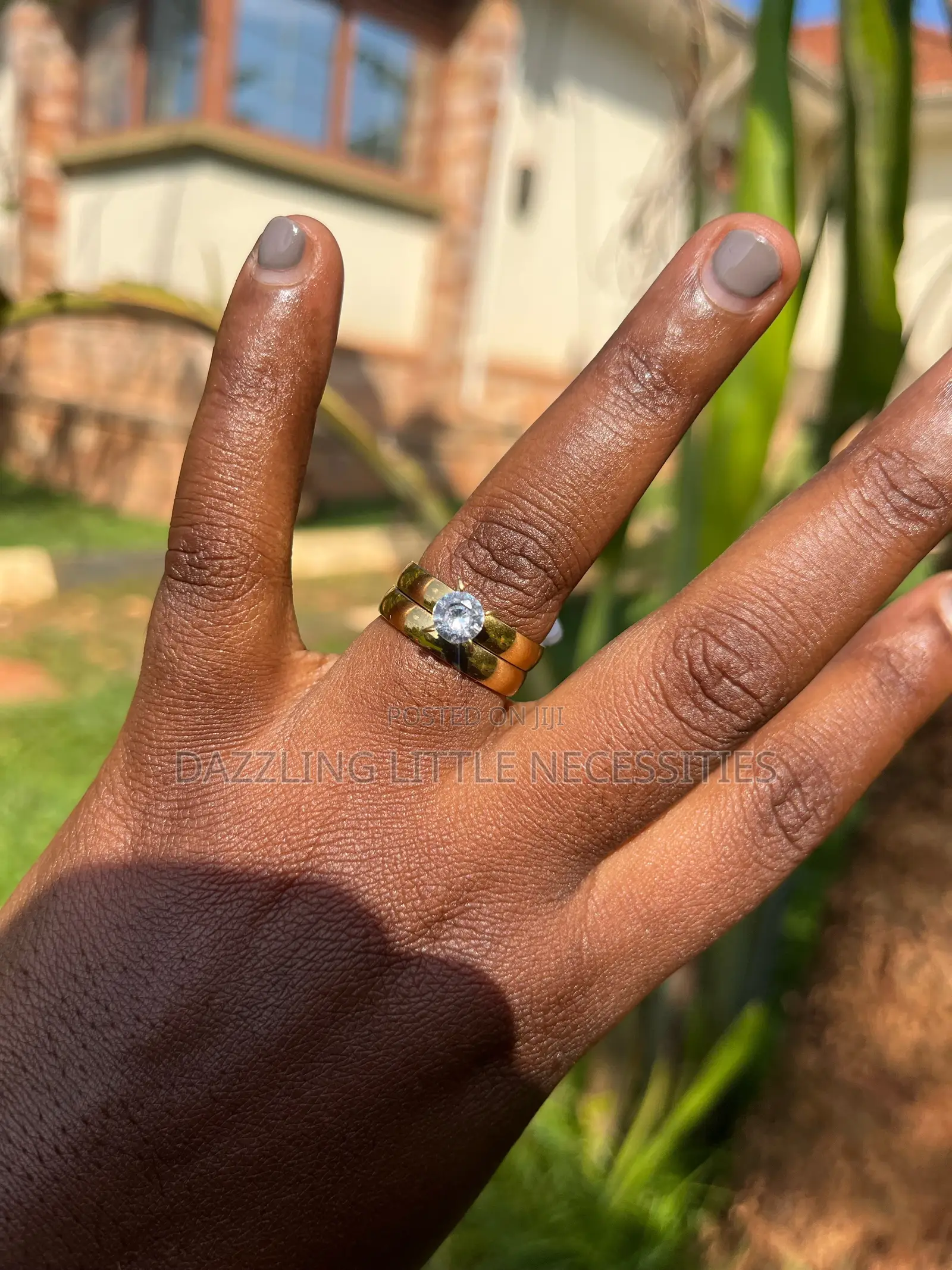 Enid Engagement+ Wedding Ring Set - Gold (Size 18)