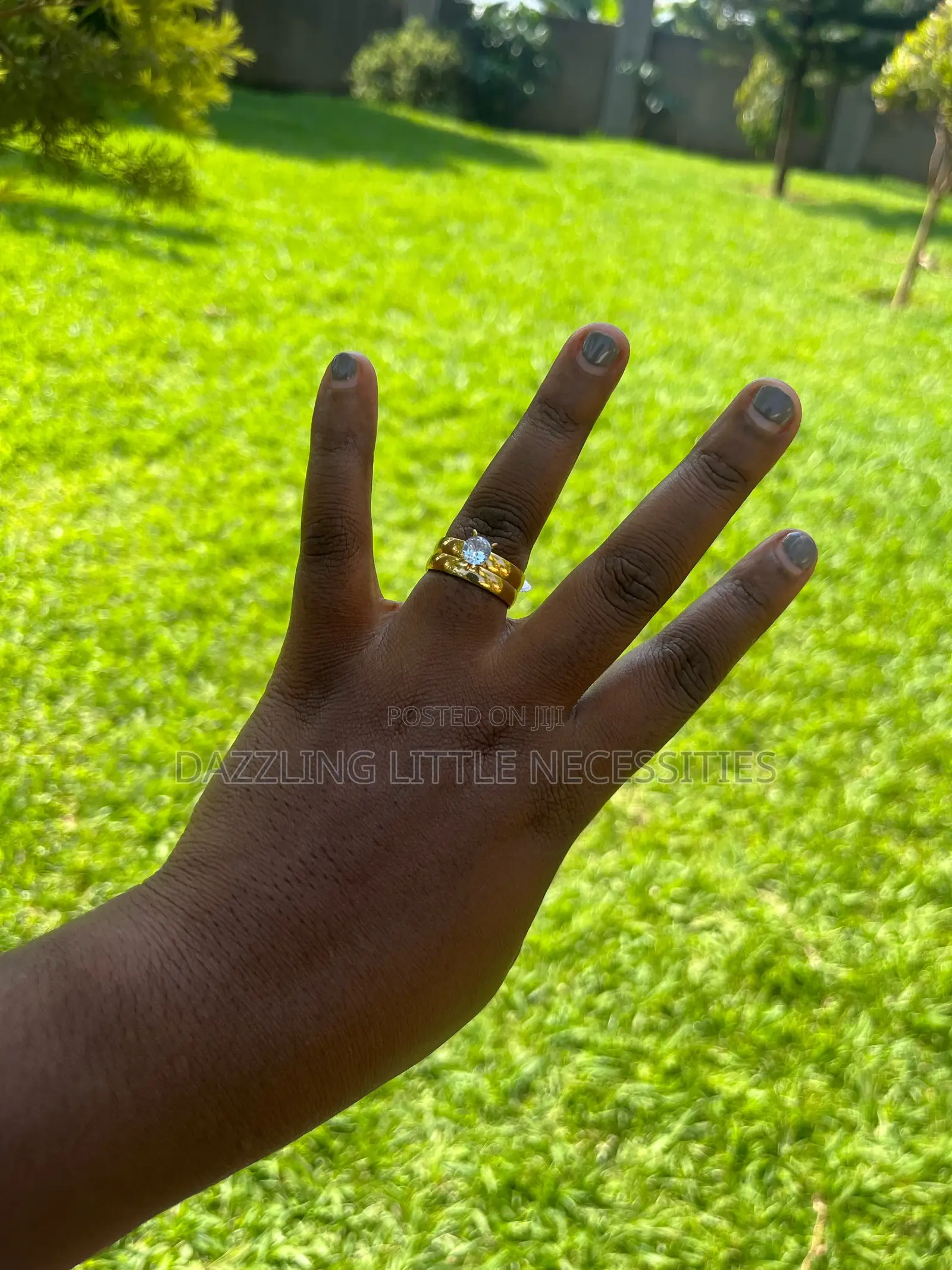 Enid Engagement+ Wedding Ring Set - Gold (Size 18)