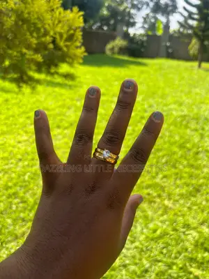 Elise Engagement Wedding Ring Set - Gold (Size 19)
