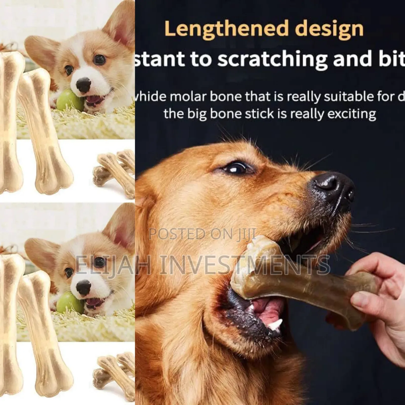 2pcs Bpa Free Dog Chew Bones Toys