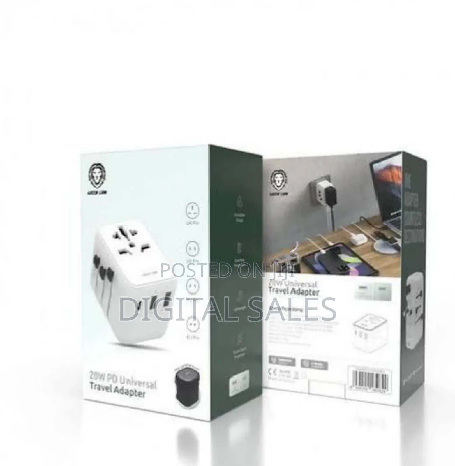 Green Lion 12w Universal Travel Adapter - White