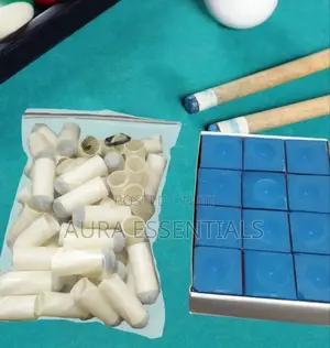 30pcs Slip on Pool Cue Tips With 24pcs Pool Cue Chalk2
